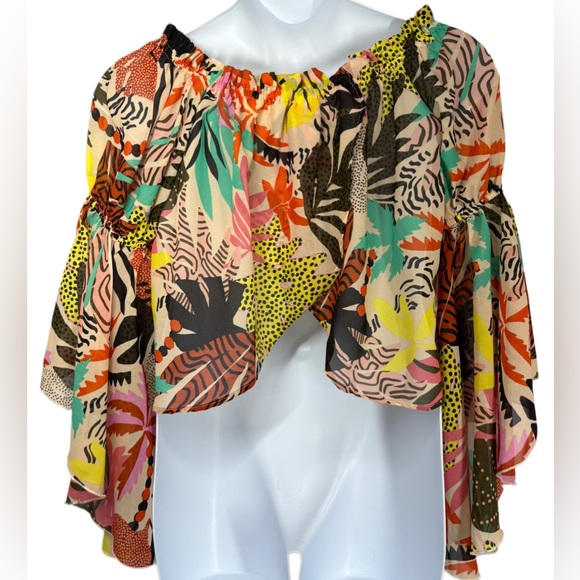 Boho Hippie Y2K Off-Shoulder Blouse - Picture 3 of 7